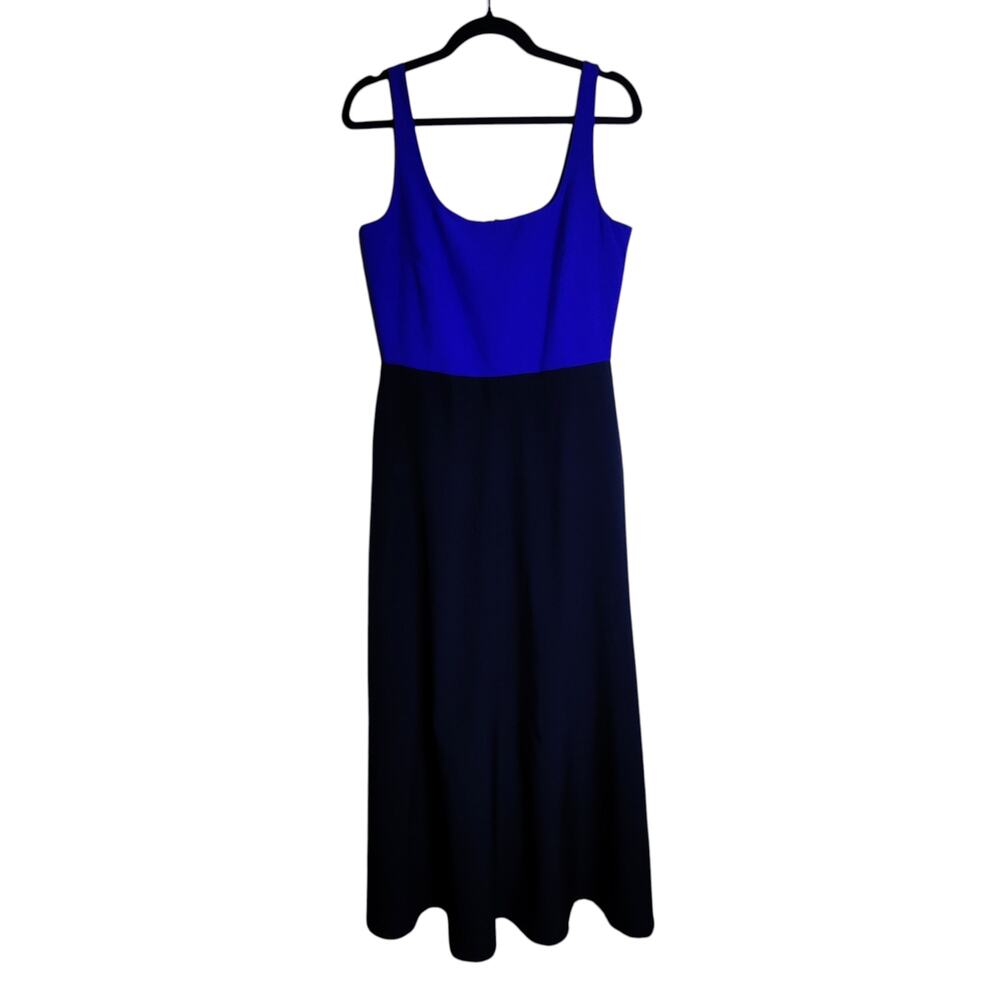 The Lady & the Sailor Two Tone Blue Sleeveless Midi Dress S/M Quiet Luxury